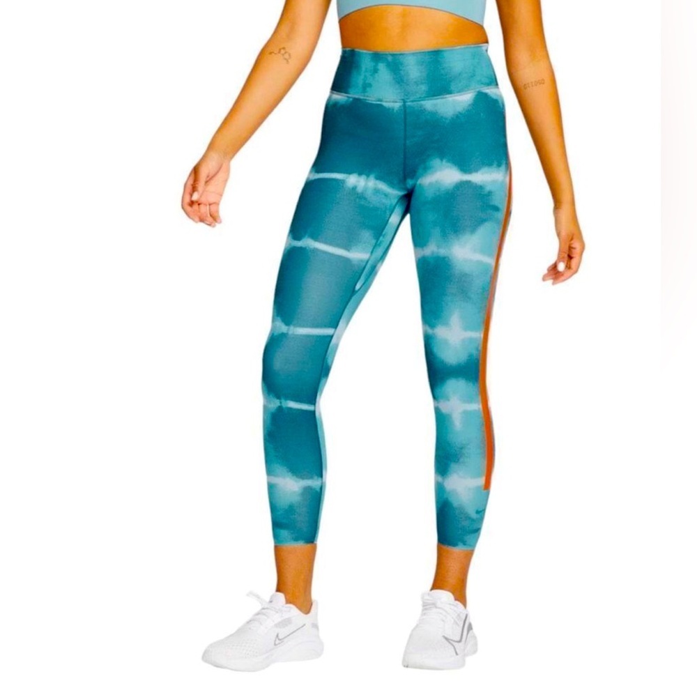 Nike Dri-Fit One Luxe leggings Retro Aqua Orange Size xs